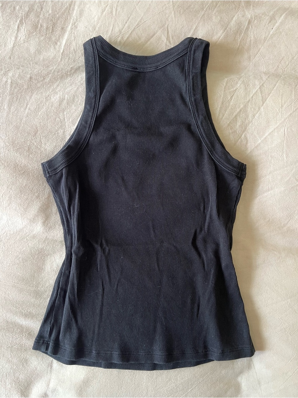 Reformation Black Ribbed Racer Tank Top - Picture 2 of 3